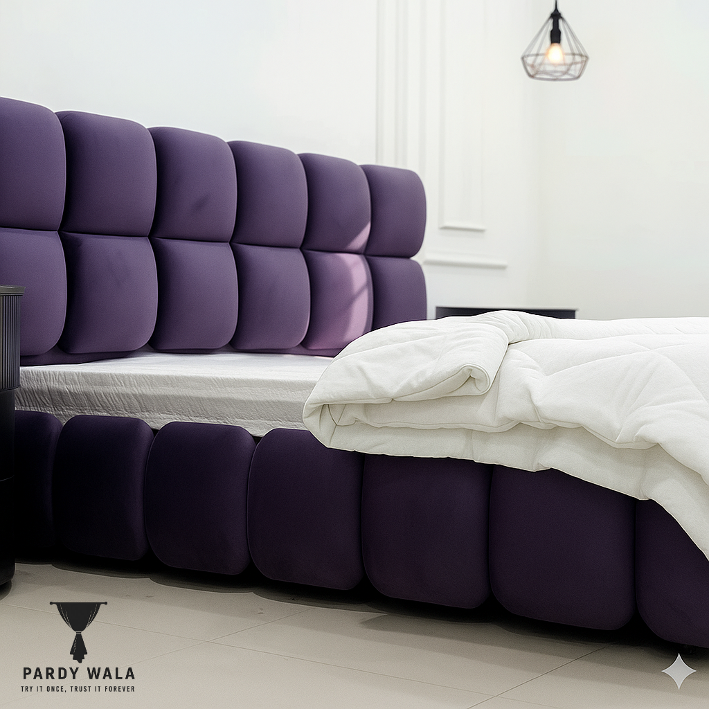 Bubble Bed Set – Contemporary Upholstered Bed with Side Tables